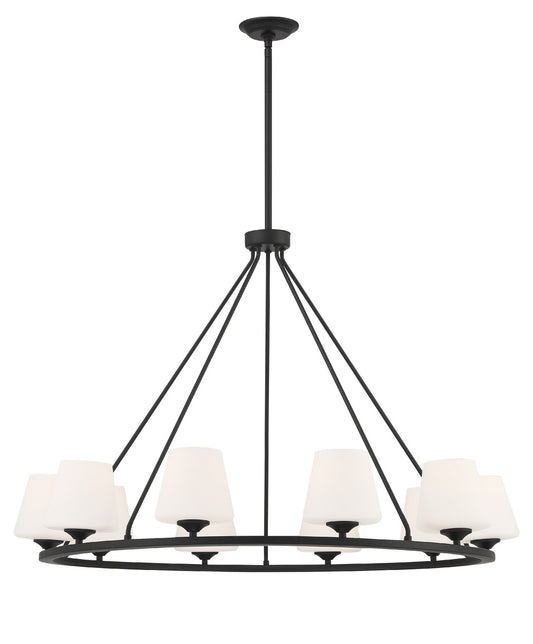 Crystorama Keenan 10 Light Matte Black Chandelier KEE-A3009-MK