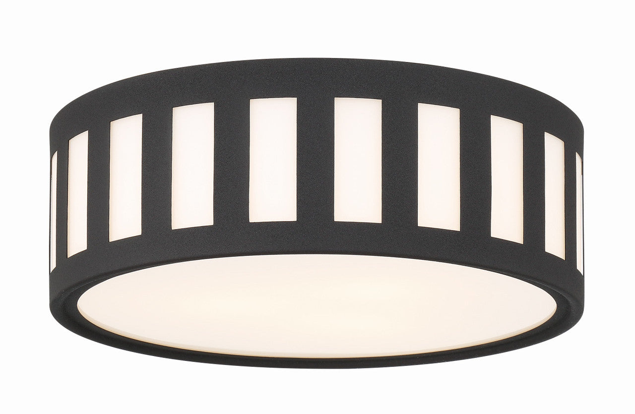 Crystorama Kendal 3 Light Black Forged Ceiling Mount KEN-2203-BF