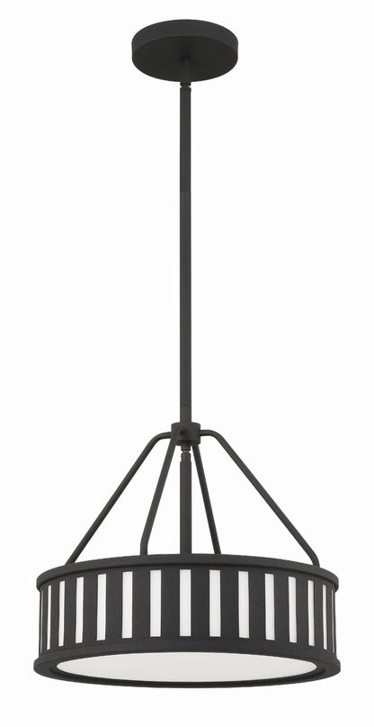 Crystorama Kendal 3 Light Black Forged Pendant KEN-8303-BF