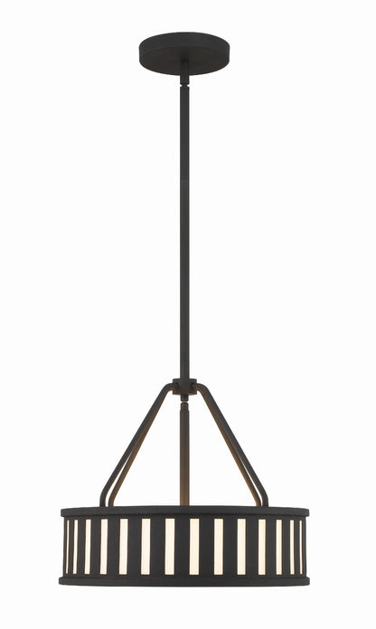 Crystorama Kendal 3 Light Black Forged Pendant KEN-8303-BF