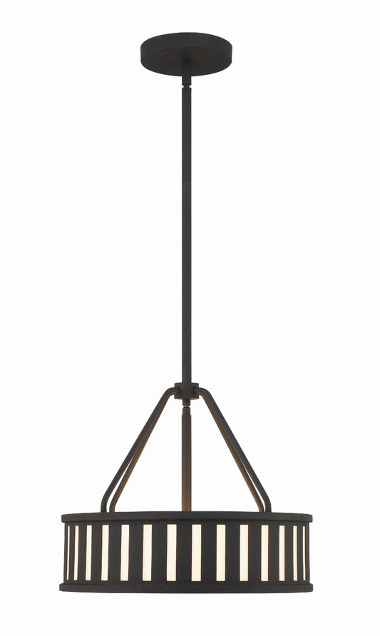 Crystorama Kendal 3 Light Black Forged Pendant KEN-8303-BF