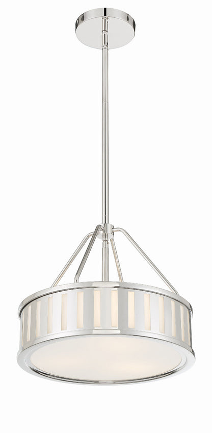 Crystorama Kendal 3 Light Polished Nickel Pendant KEN-8303-PN