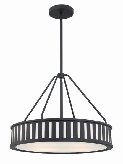 Crystorama Kendal 4 Light Black Forged Pendant KEN-8304-BF