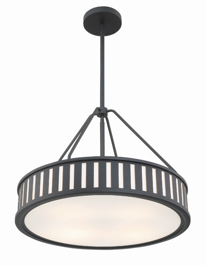 Crystorama Kendal 4 Light Black Forged Pendant KEN-8304-BF