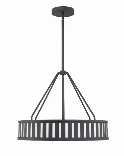 Crystorama Kendal 4 Light Black Forged Pendant KEN-8304-BF