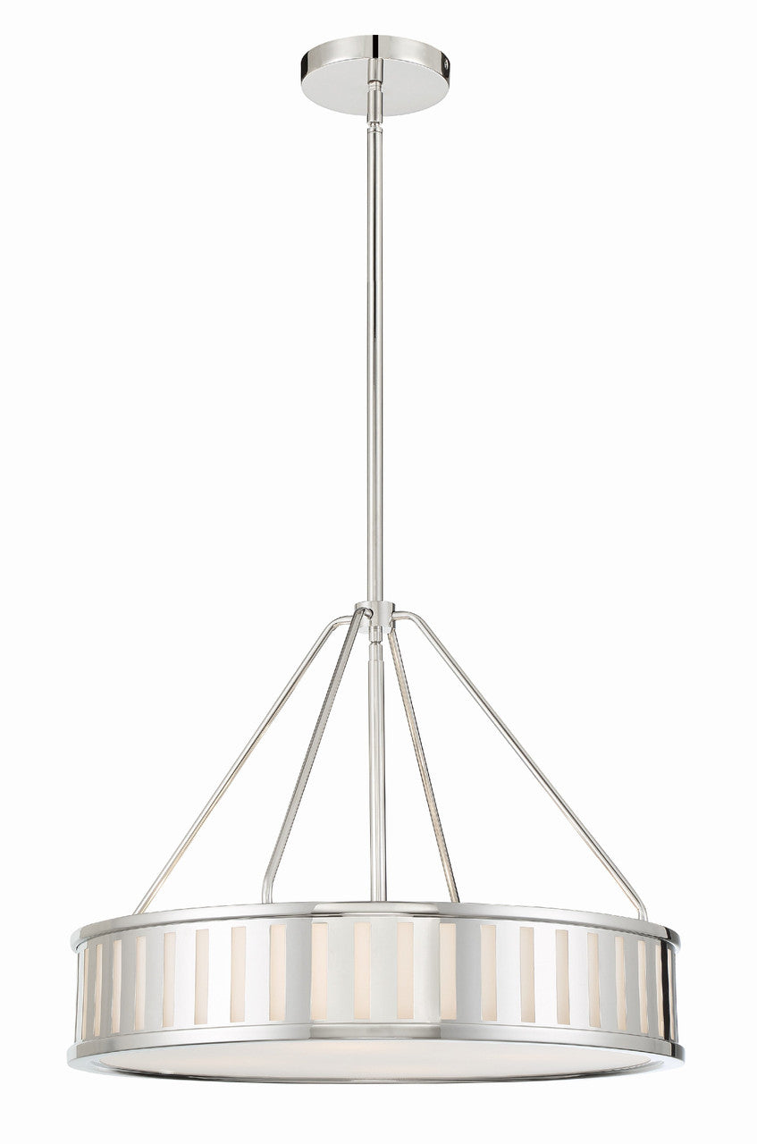 Crystorama Kendal 4 Light Polished Nickel Pendant KEN-8304-PN