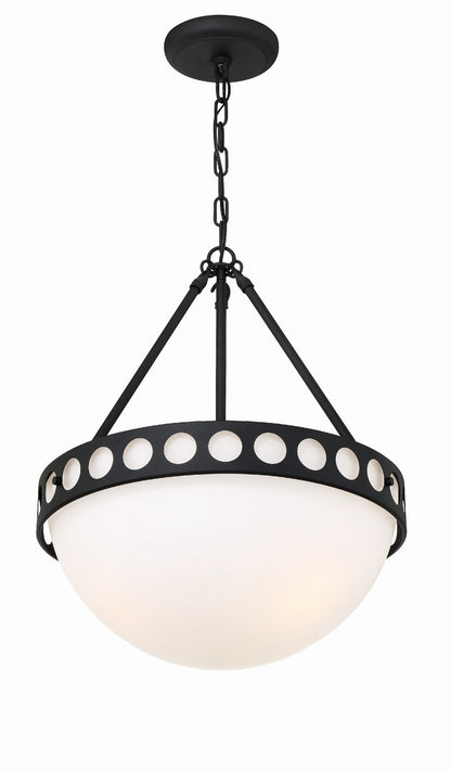 Crystorama Kirby 3 Light Black Forged Chandelier KIR-B8105-BF