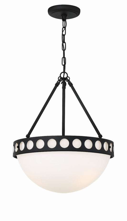 Crystorama Kirby 3 Light Black Forged Chandelier KIR-B8105-BF