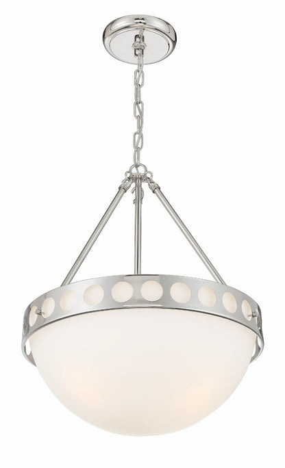 Crystorama Kirby 3 Light Polished Nickel Chandelier KIR-B8105-PN