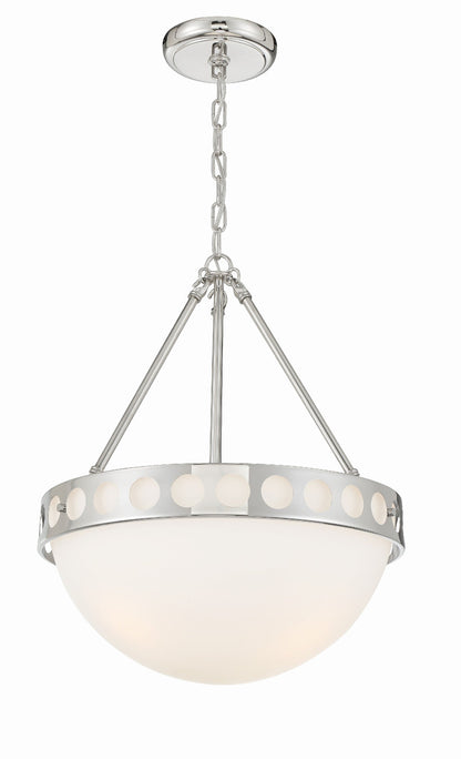 Crystorama Kirby 3 Light Polished Nickel Chandelier KIR-B8105-PN