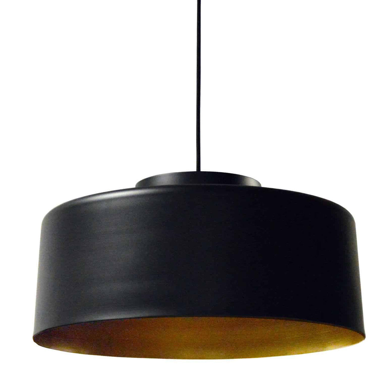 Dainolite 1 Light Metal Pendant, Black and Gold Finish KUP-201P-BK-GLD