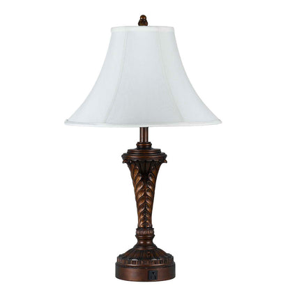 CAL Lighting 100W Hotel Table Lamp Antique Walnut LA-60004TB-1