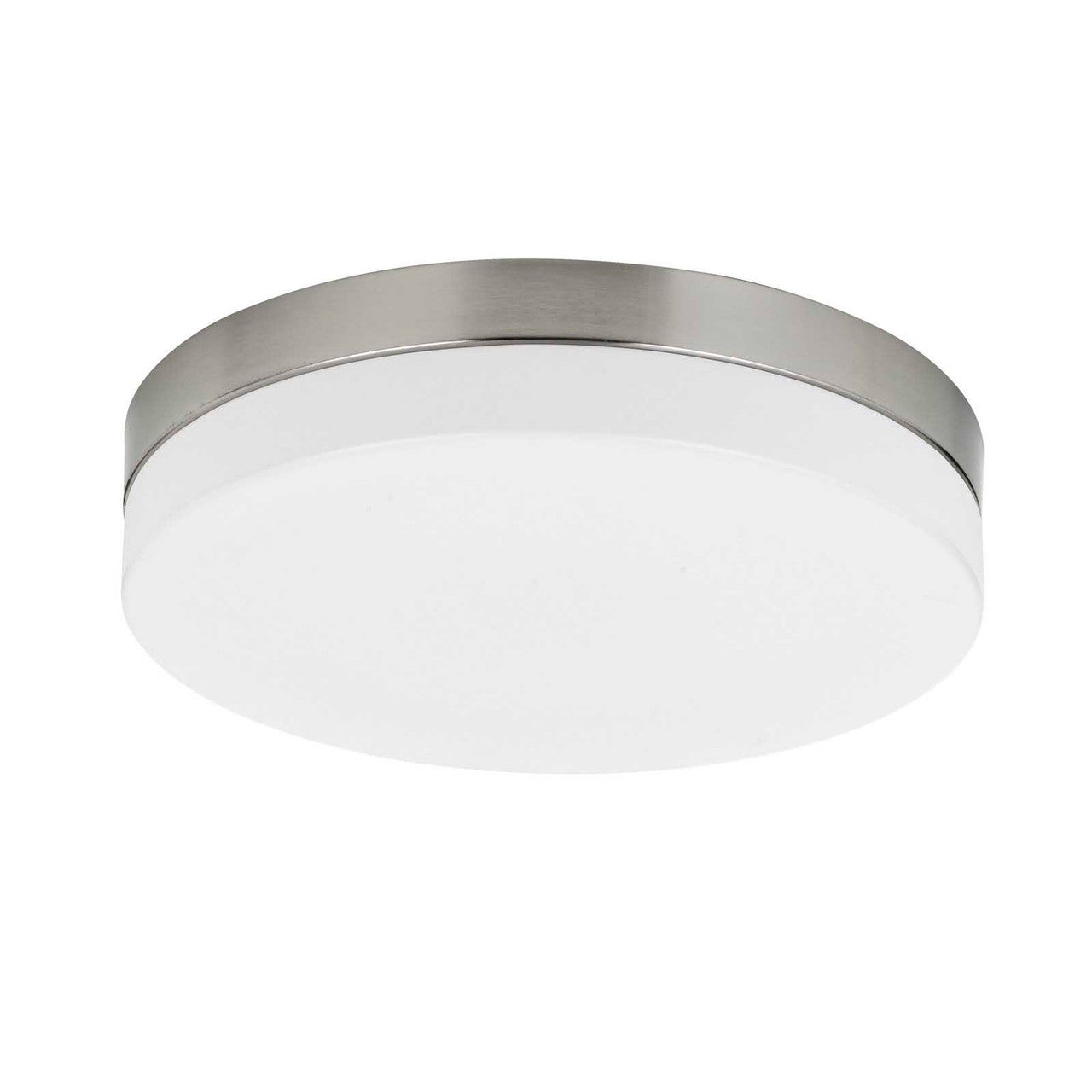 CAL Lighting integrated LED 25W, 2000 Lumen, 80 CRI, Dimmable Ceiling Flush Mount With Acrylic Diffuser Brushed Steel LA-705