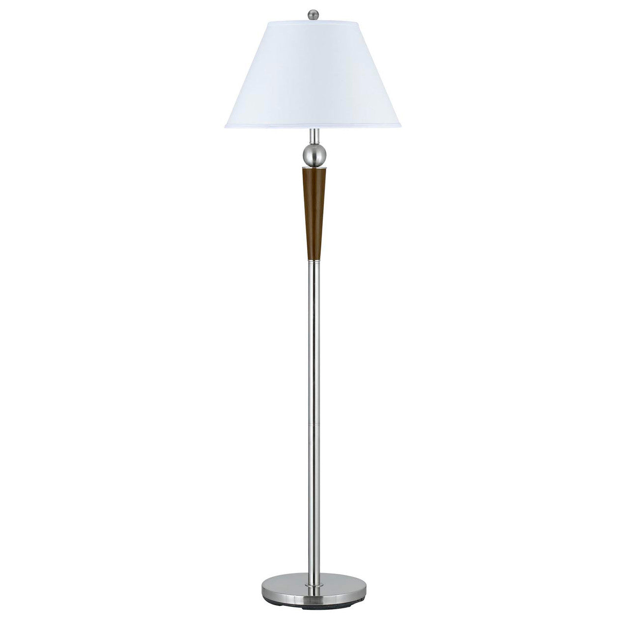 CAL Lighting 100W Metal Floor Lamp W/Push Thru Switch Brushed Steel LA-8005FL-1BS