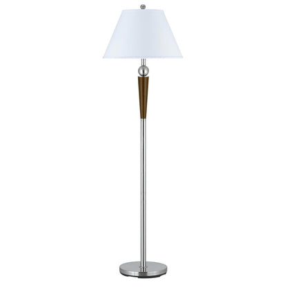 CAL Lighting 100W Metal Floor Lamp W/Push Thru Switch Brushed Steel LA-8005FL-1BS