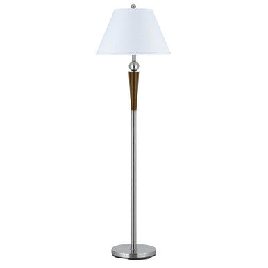 CAL Lighting 100W Metal Floor Lamp W/Push Thru Switch Brushed Steel LA-8005FL-1BS