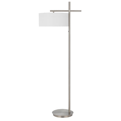 CAL Lighting Laval metal floor lamp with pole rocker switch Brushed Steel LA-8039FL