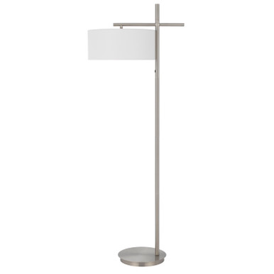 CAL Lighting Laval metal floor lamp with pole rocker switch Brushed Steel LA-8039FL