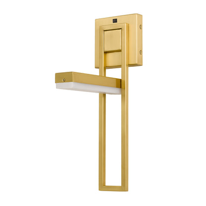 CAL Lighting Montilla LED bedside wall sconce with adjustable LED light panel and rocker switch Satin Gold LA-8043