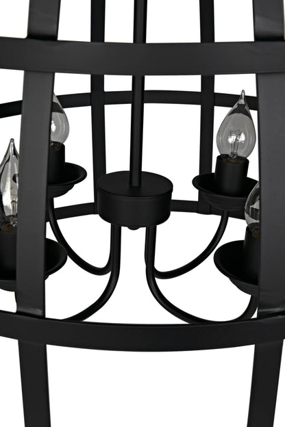 Noir Birdcage Pendant 305 in Matte Black LAMP305MTB