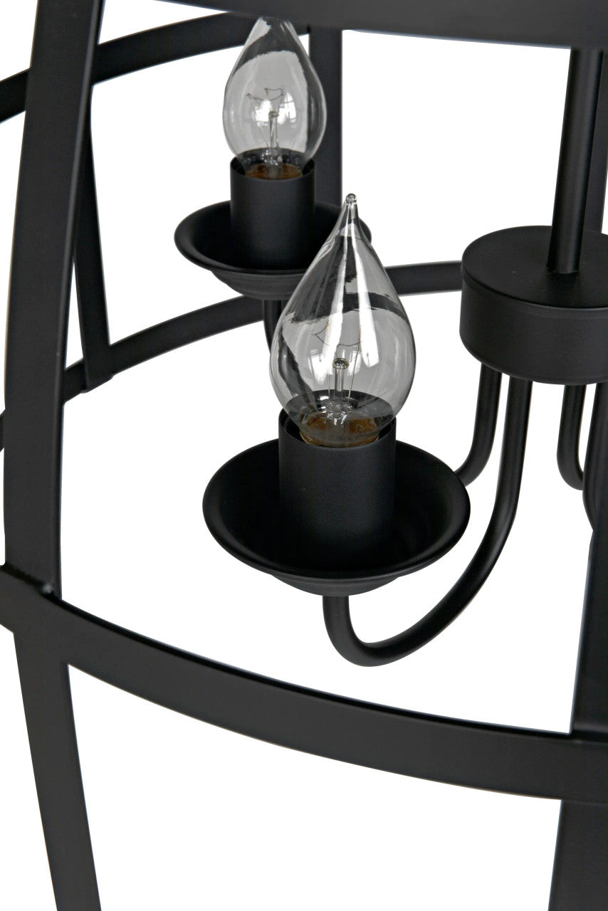 Noir Birdcage Pendant 305 in Matte Black LAMP305MTB