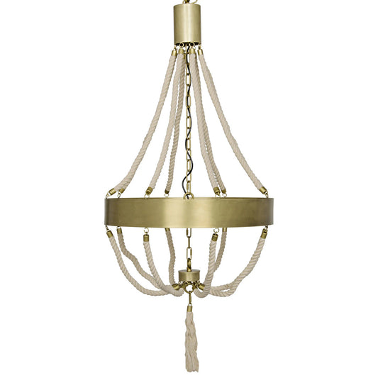 Noir Alec Chandelier in Antique Brass LAMP384MB