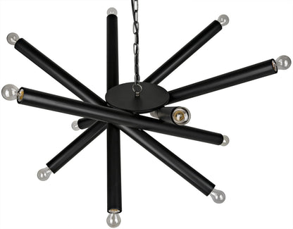 Noir Lex Chandelier in Matte Black LAMP411MTB