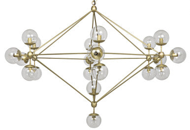 Noir Pluto Chandelier in Antique Brass LAMP478MB-L