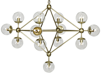 Noir Pluto Chandelier in Antique Brass LAMP478MB-S