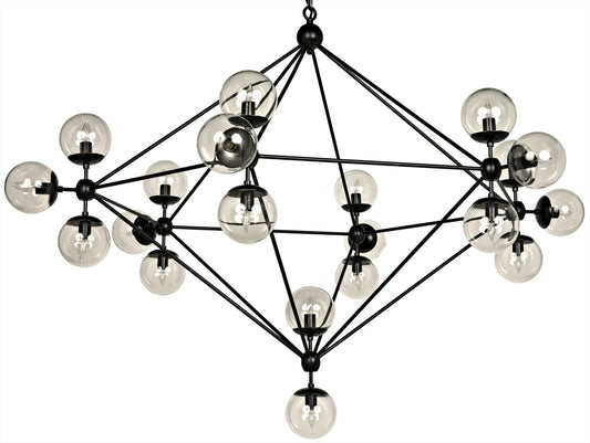 Noir Pluto Chandelier in Matte Black LAMP478MTB-L