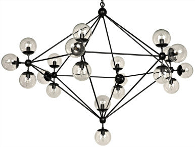 Noir Pluto Chandelier in Matte Black LAMP478MTB-L