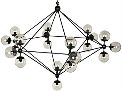 Noir Pluto Chandelier in Matte Black LAMP478MTB-L