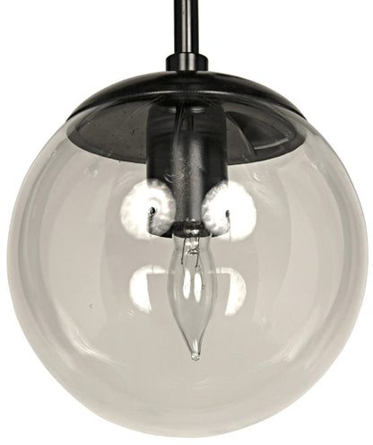 Noir Pluto Chandelier in Matte Black LAMP478MTB-L