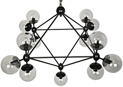 Noir Pluto Chandelier in Matte Black LAMP478MTB-S