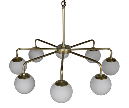 Noir Larenta Chandelier in Antique Brass LAMP540MB