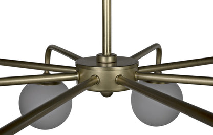 Noir Larenta Chandelier in Antique Brass LAMP540MB