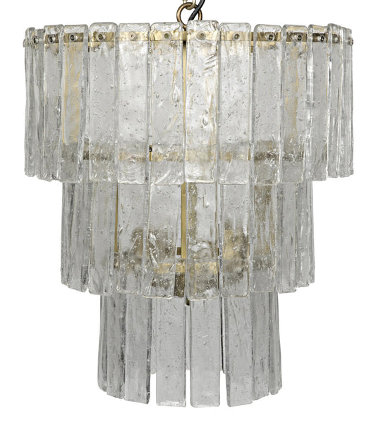 Noir Bruna Chandelier in Antique Brass LAMP570MB-S