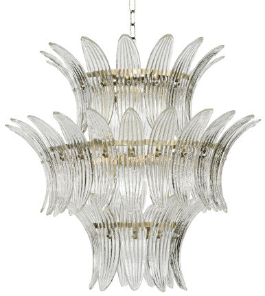 Noir King Chandelier in Antique Brass LAMP594MB