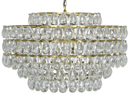 Noir Linden Chandelier in Antique Brass LAMP599MB