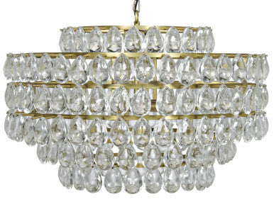 Noir Linden Chandelier in Antique Brass LAMP599MB