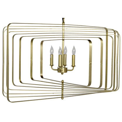 Noir Dimaclema Chandelier in Antique Brass LAMP608MB-L