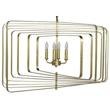 Noir Dimaclema Chandelier in Antique Brass LAMP608MB-L