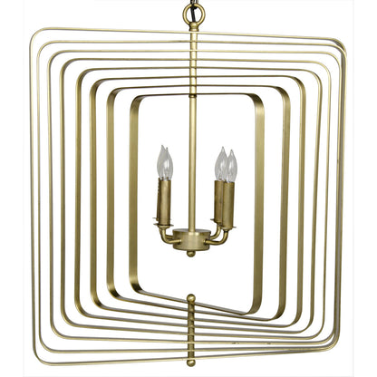 Noir Dimaclema Chandelier in Antique Brass LAMP608MB-S