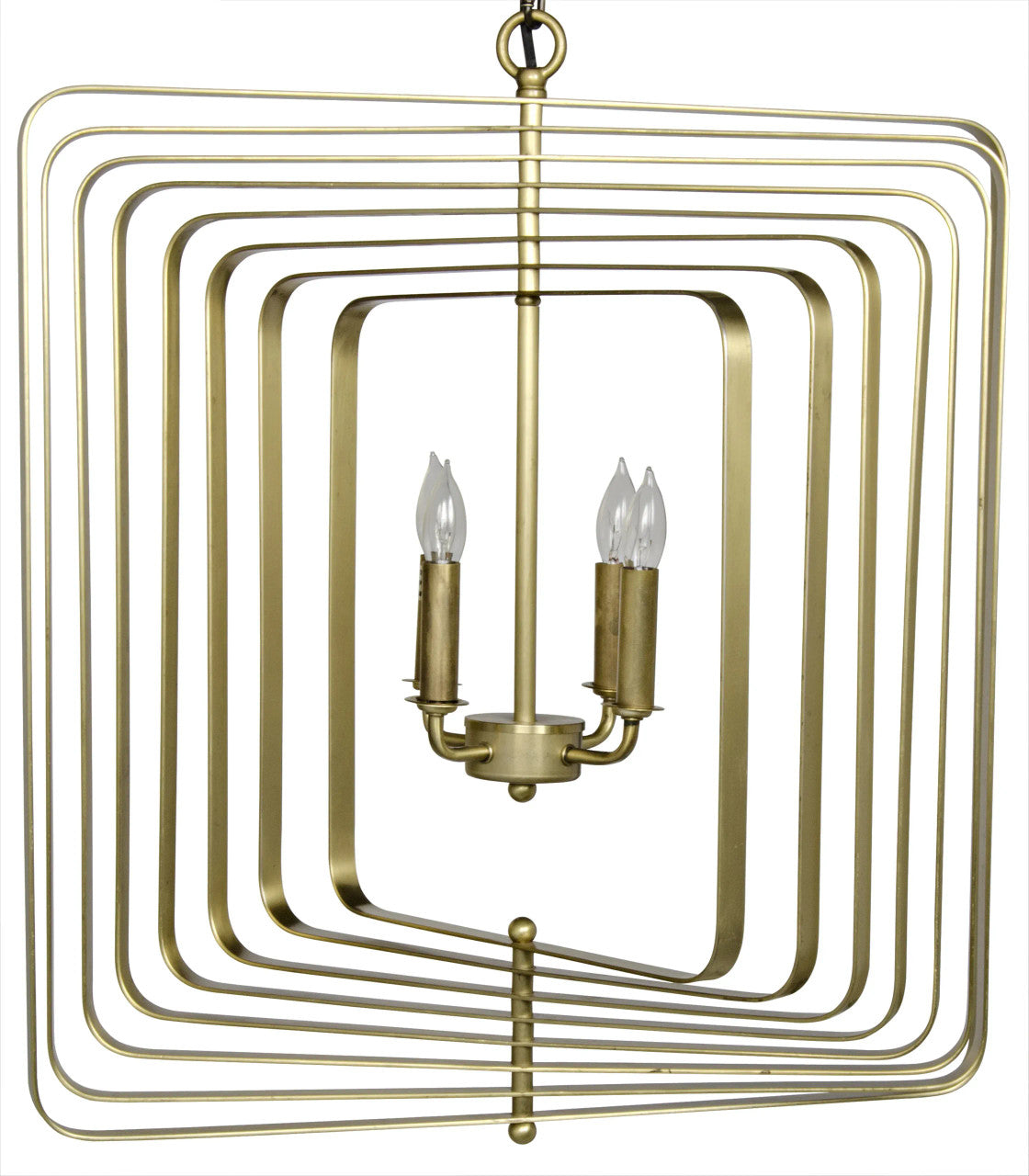 Noir Dimaclema Chandelier in Antique Brass LAMP608MB-S