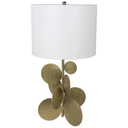 Noir Vadim Table Lamp with Shade in Antique Brass LAMP628MBSH