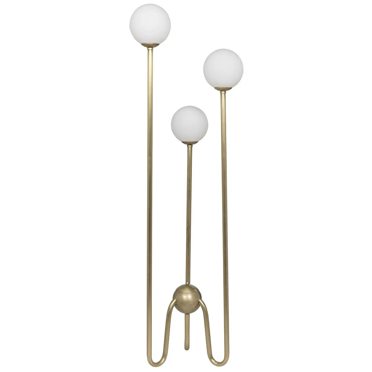 Noir Seafield Floor Lamp in Antique Brass LAMP641MB