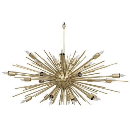 Noir Loleil Chandelier in Antique Brass LAMP647MB