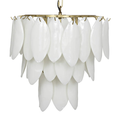 Noir Lotus Chandelier in Antique Brass LAMP650MB