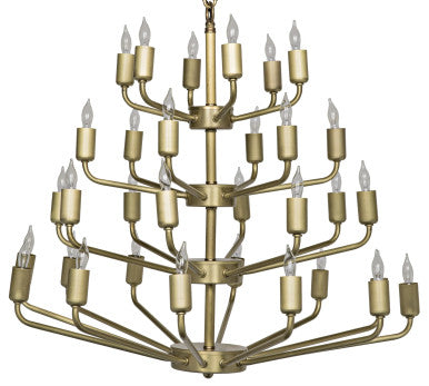 Noir Montoro Chandelier in Antique Brass LAMP657MB