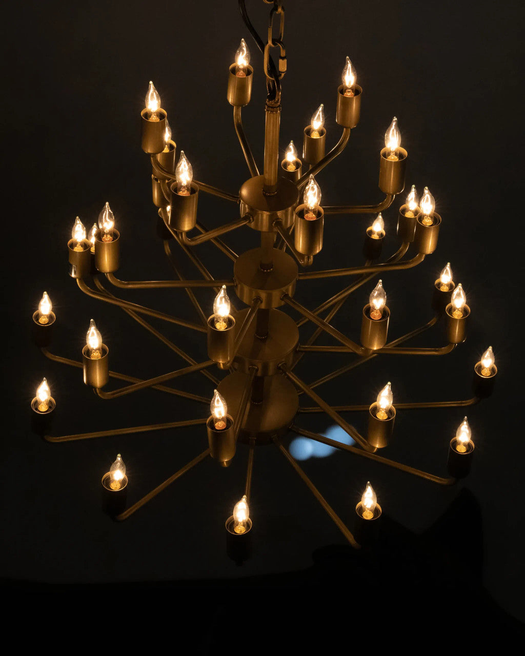 Noir Montoro Chandelier in Antique Brass LAMP657MB